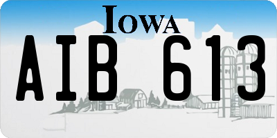 IA license plate AIB613