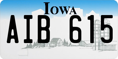 IA license plate AIB615