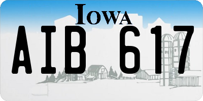 IA license plate AIB617