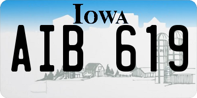IA license plate AIB619