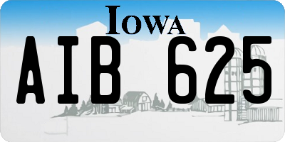 IA license plate AIB625