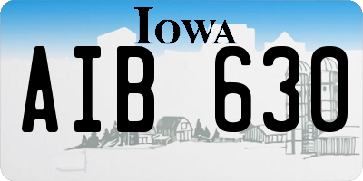 IA license plate AIB630