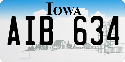 IA license plate AIB634