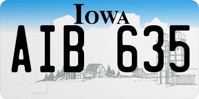 IA license plate AIB635