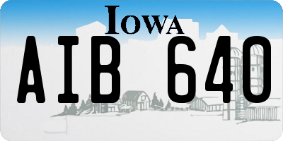 IA license plate AIB640