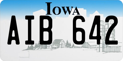 IA license plate AIB642