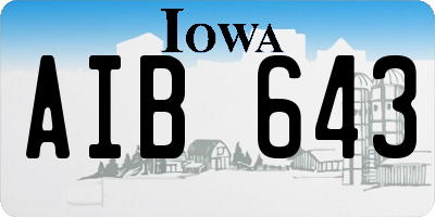 IA license plate AIB643