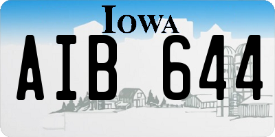 IA license plate AIB644