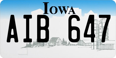 IA license plate AIB647