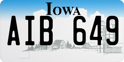 IA license plate AIB649