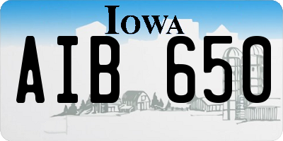 IA license plate AIB650