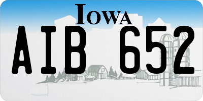 IA license plate AIB652