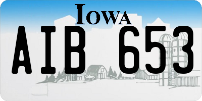 IA license plate AIB653