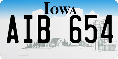 IA license plate AIB654