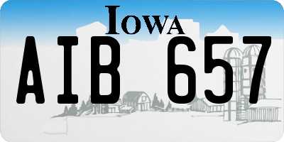 IA license plate AIB657