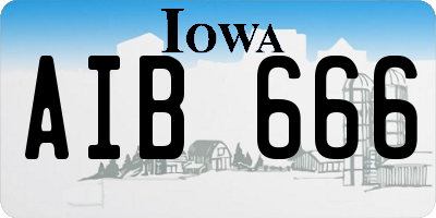 IA license plate AIB666