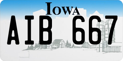 IA license plate AIB667
