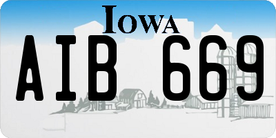 IA license plate AIB669