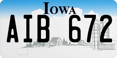 IA license plate AIB672