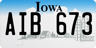 IA license plate AIB673