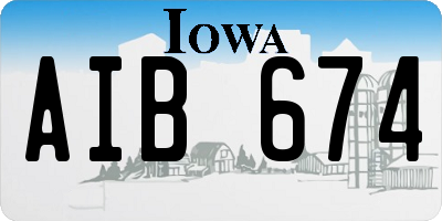 IA license plate AIB674