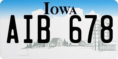 IA license plate AIB678