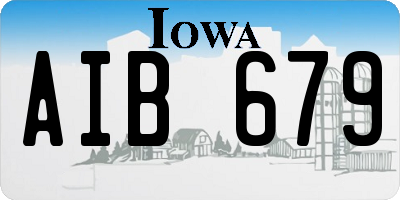 IA license plate AIB679