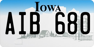 IA license plate AIB680