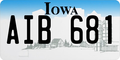 IA license plate AIB681