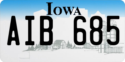 IA license plate AIB685