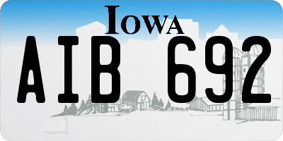 IA license plate AIB692