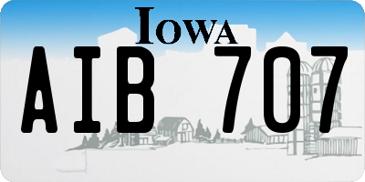 IA license plate AIB707