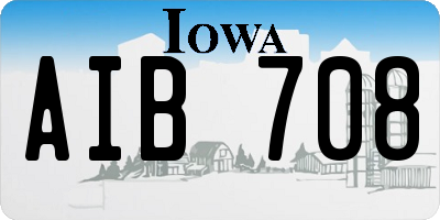 IA license plate AIB708