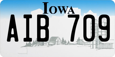IA license plate AIB709