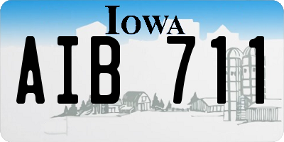 IA license plate AIB711