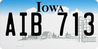 IA license plate AIB713