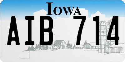 IA license plate AIB714