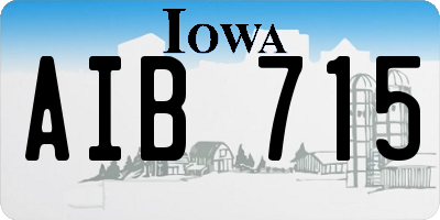 IA license plate AIB715