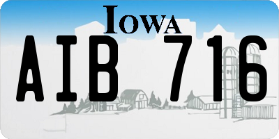 IA license plate AIB716