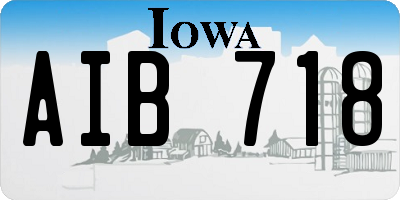IA license plate AIB718