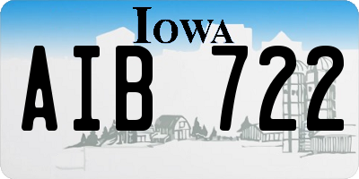 IA license plate AIB722