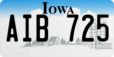 IA license plate AIB725