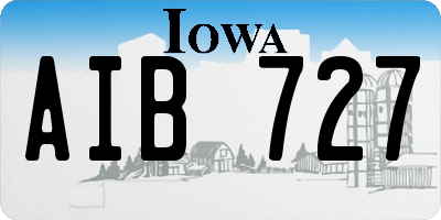 IA license plate AIB727