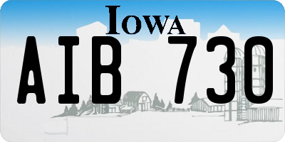 IA license plate AIB730