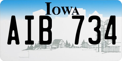 IA license plate AIB734