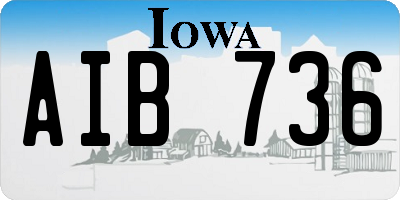 IA license plate AIB736