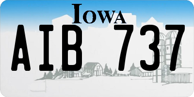 IA license plate AIB737