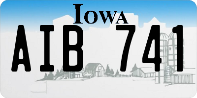IA license plate AIB741