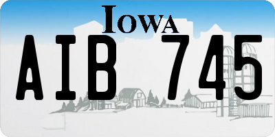 IA license plate AIB745