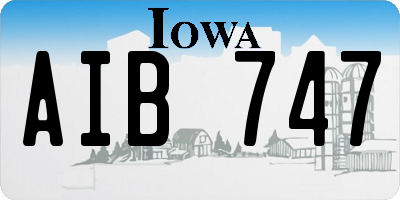IA license plate AIB747